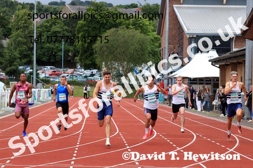 Decathlon 100 metres, 2024 EAP International Combined events, Hewcham, Northumberland.  Photo: David T. Hewitson/Sports for All Pics